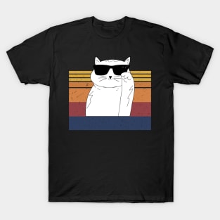 Cool Cat Retro Wearing Black Sunglasses T-Shirt